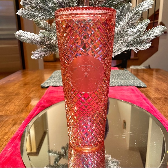 πStarbucks Rose Gold Jeweled Holiday Tumbler